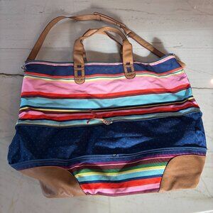 Expandable Stella and Dot colorful striped bag